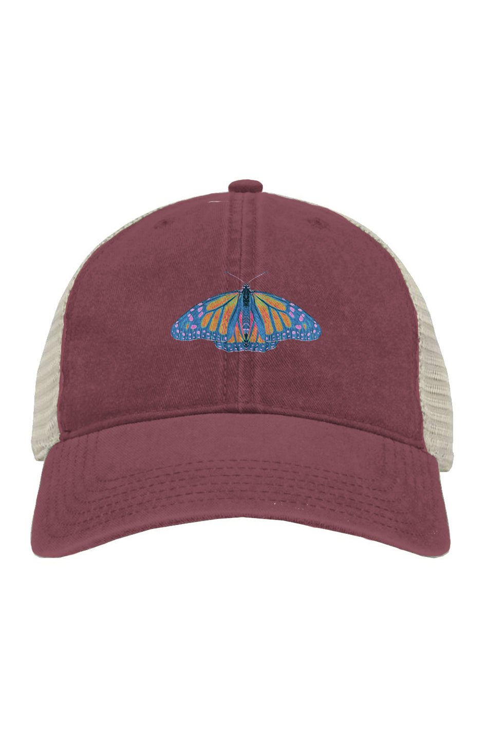 Pigment-Dyed Trucker Cap - Thermal Monarch Butterfly