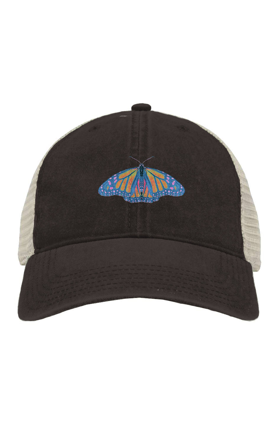 Pigment-Dyed Trucker Cap - Thermal Monarch Butterfly