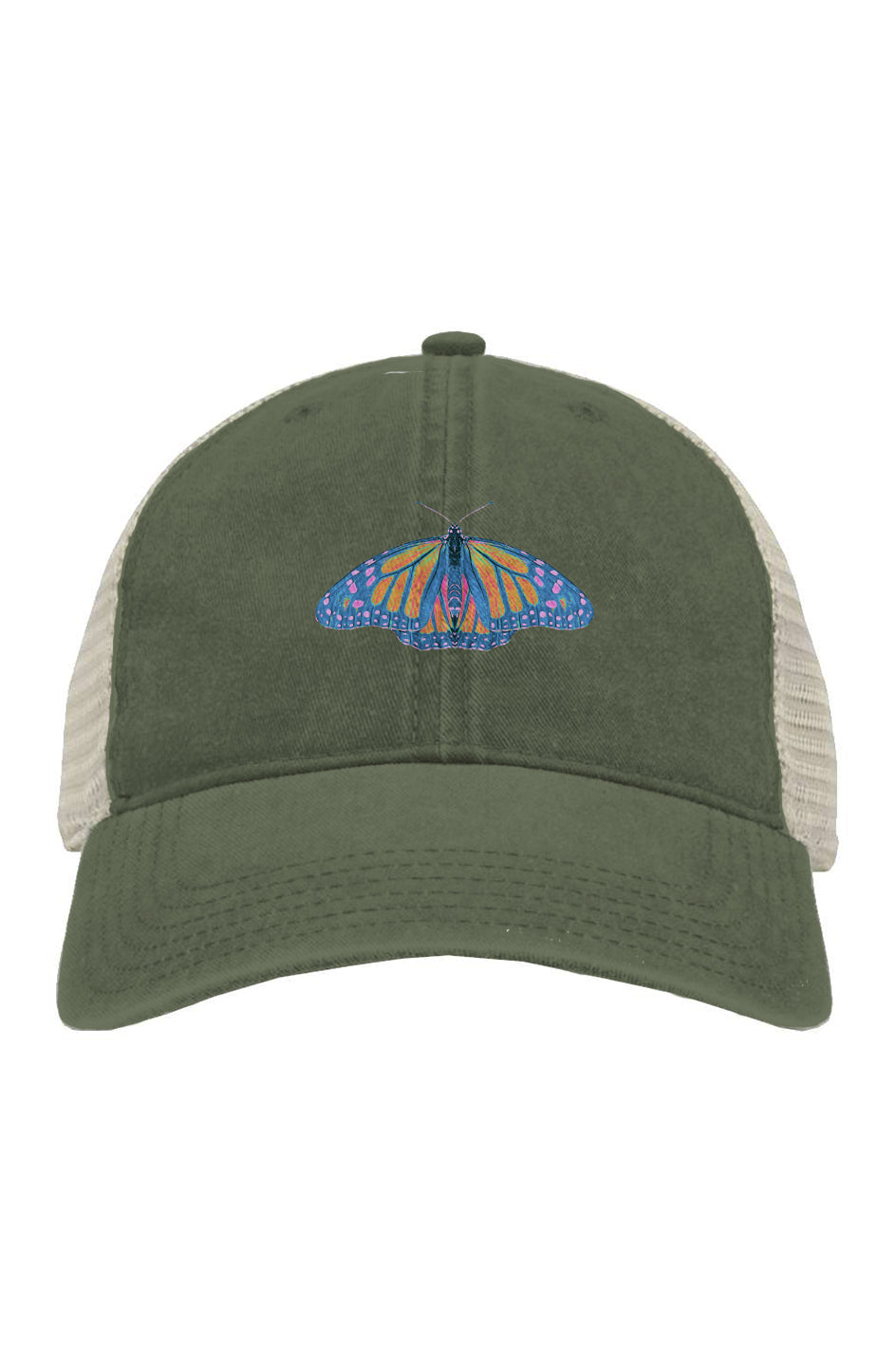 Pigment-Dyed Trucker Cap - Thermal Monarch Butterfly