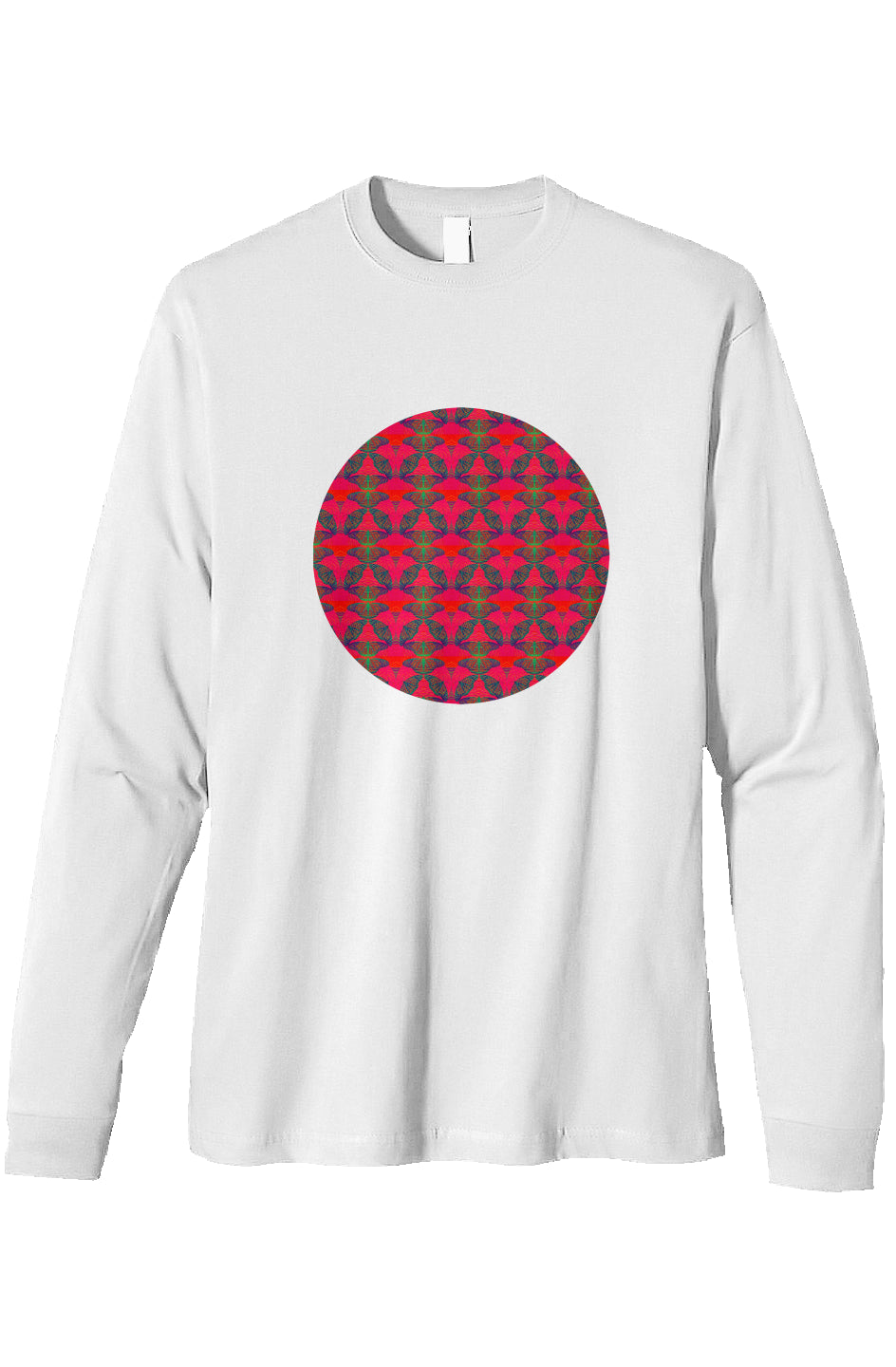 Organic Heavyweight Long Sleeve T-Shirt - Red Thermal Butterfly Circle
