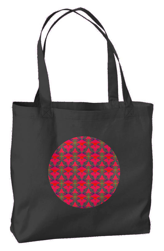 Eco Large Tote - Red Thermal Butterfly Circle