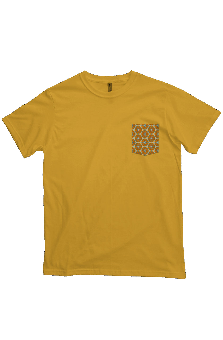 Organic Heavyweight Short Sleeve Pocket T-Shirt - Four Striped Batik Eyes Circle