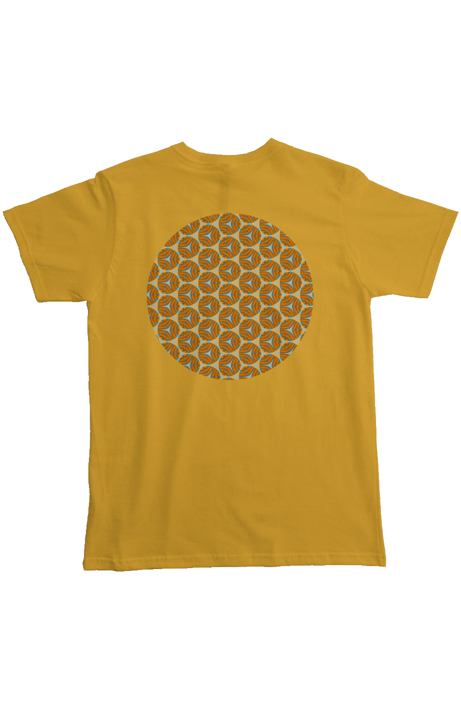 Organic Heavyweight Short Sleeve Pocket T-Shirt - Four Striped Batik Eyes Circle