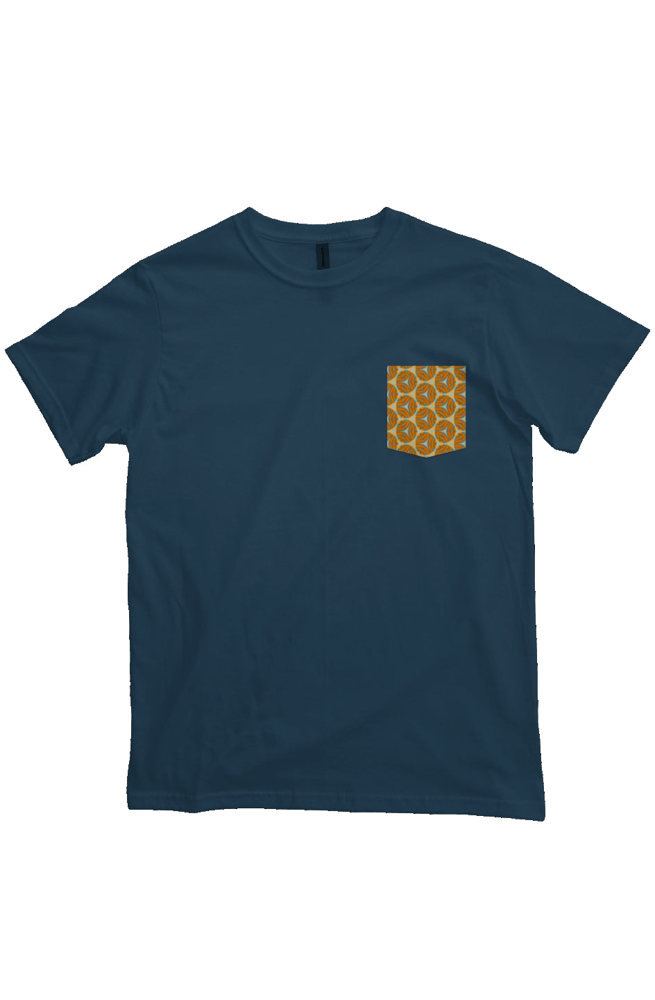 Organic Heavyweight Short Sleeve Pocket T-Shirt - Four Striped Batik Eyes Circle