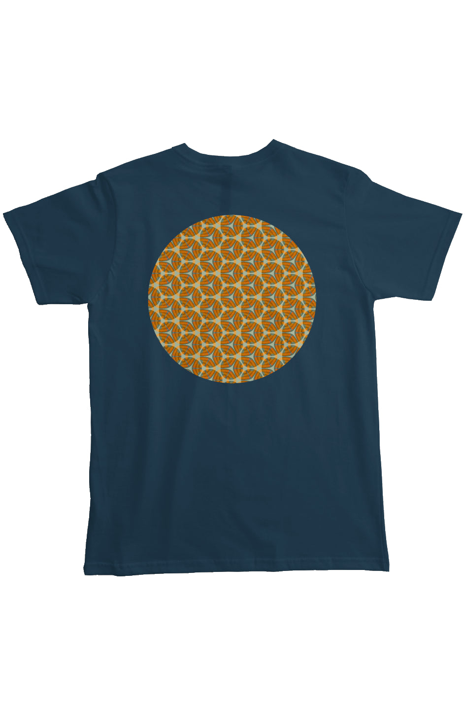 Organic Heavyweight Short Sleeve Pocket T-Shirt - Four Striped Batik Eyes Circle