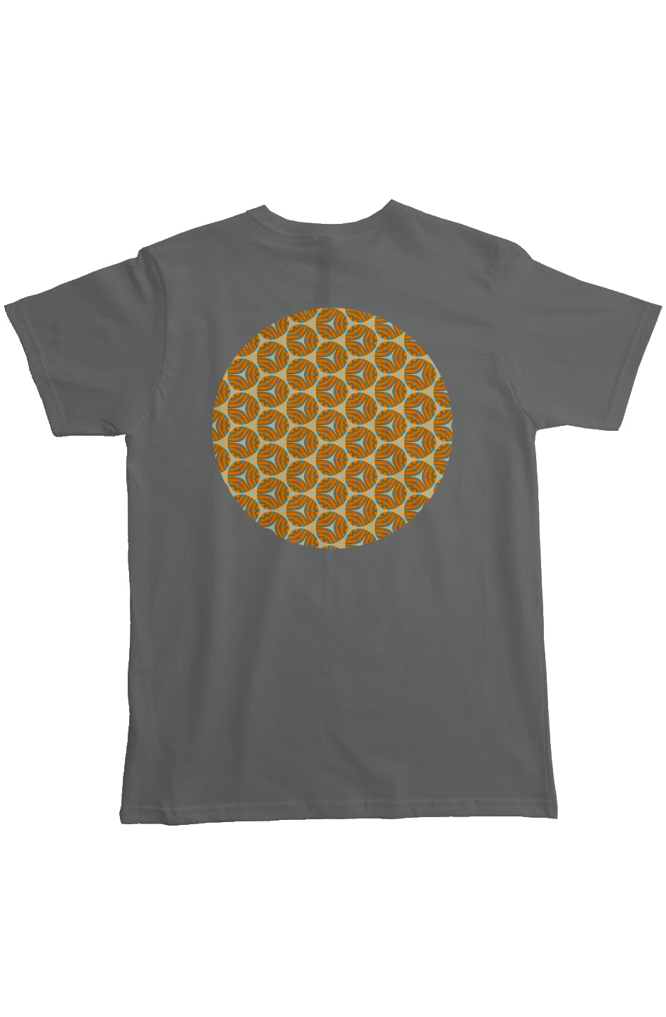 Organic Heavyweight Short Sleeve Pocket T-Shirt - Four Striped Batik Eyes Circle