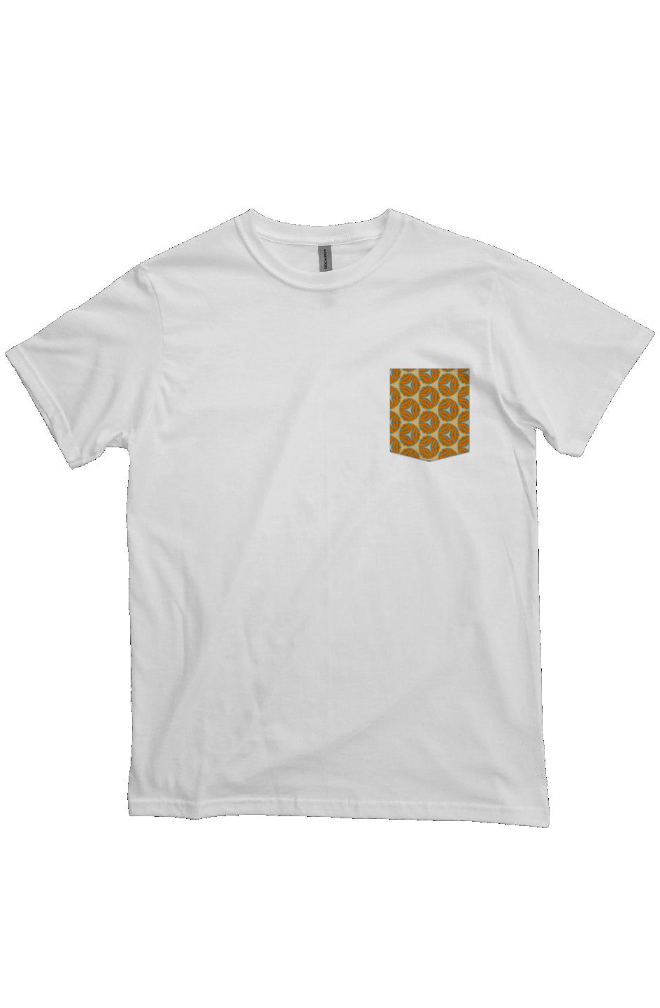 Organic Heavyweight Short Sleeve Pocket T-Shirt - Four Striped Batik Eyes Circle
