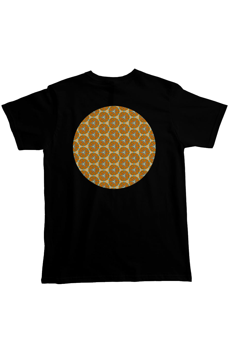 Organic Heavyweight Short Sleeve Pocket T-Shirt - Four Striped Batik Eyes Circle