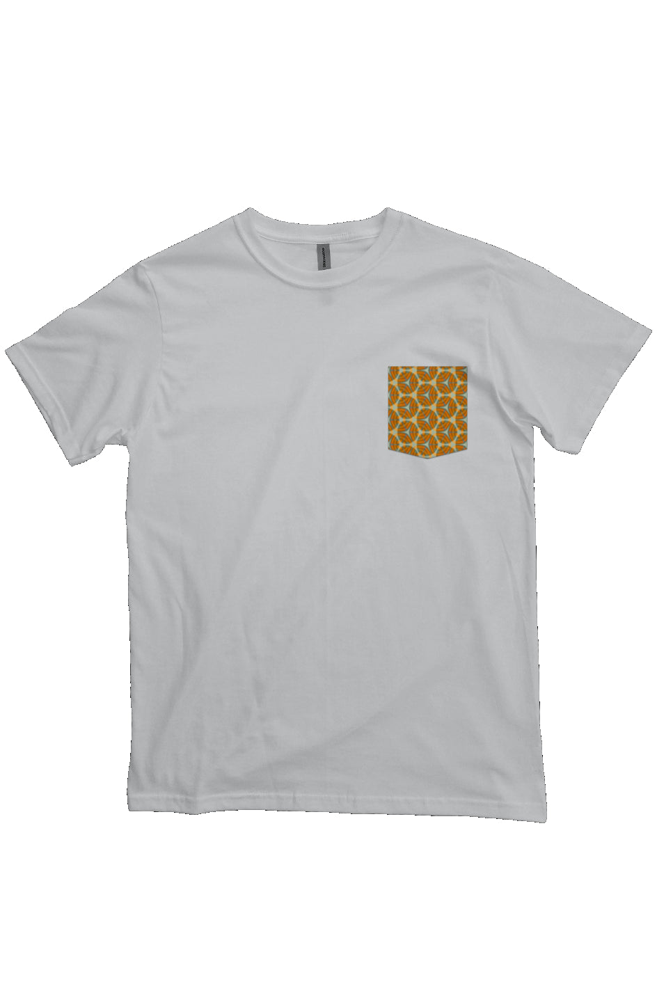 Organic Heavyweight Short Sleeve Pocket T-Shirt - Four Striped Batik Eyes Circle