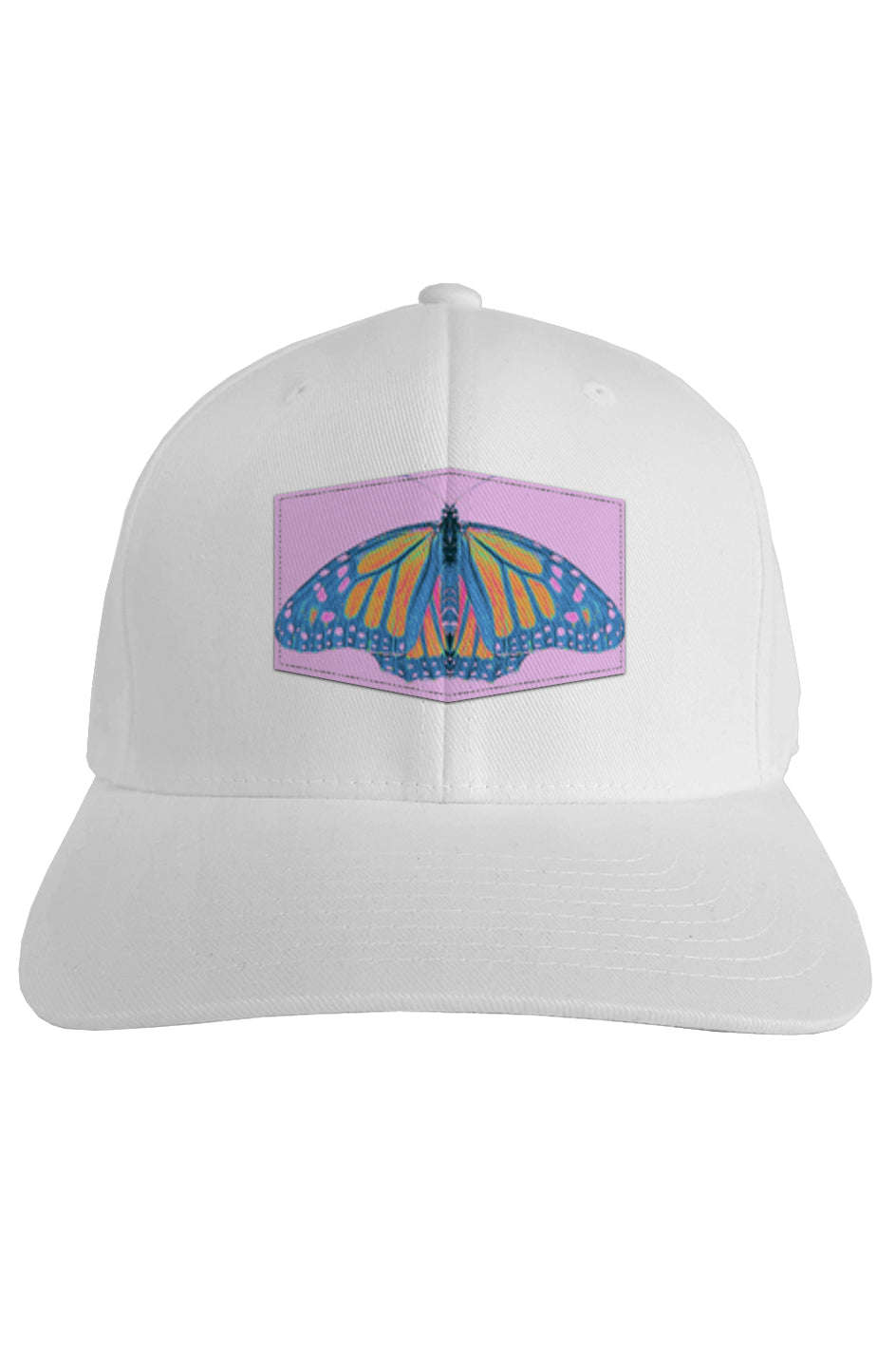 Fitted Cap - Pink Monarch Butterfly 