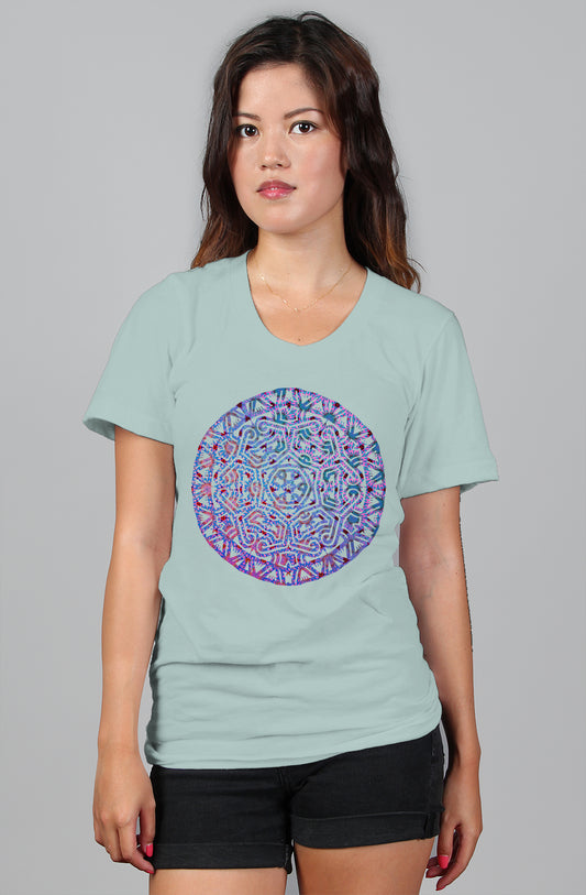 Womens Relaxed T- Shirt - Purple Tapa Mandala