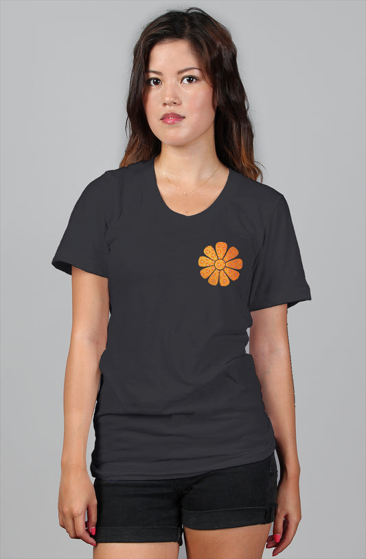womens relaxed t shirt - Psychedelic Batik Eyes Flower