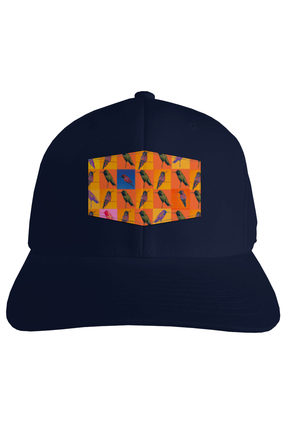 Fitted Baseball Cap - Hummingbird Collage Patch