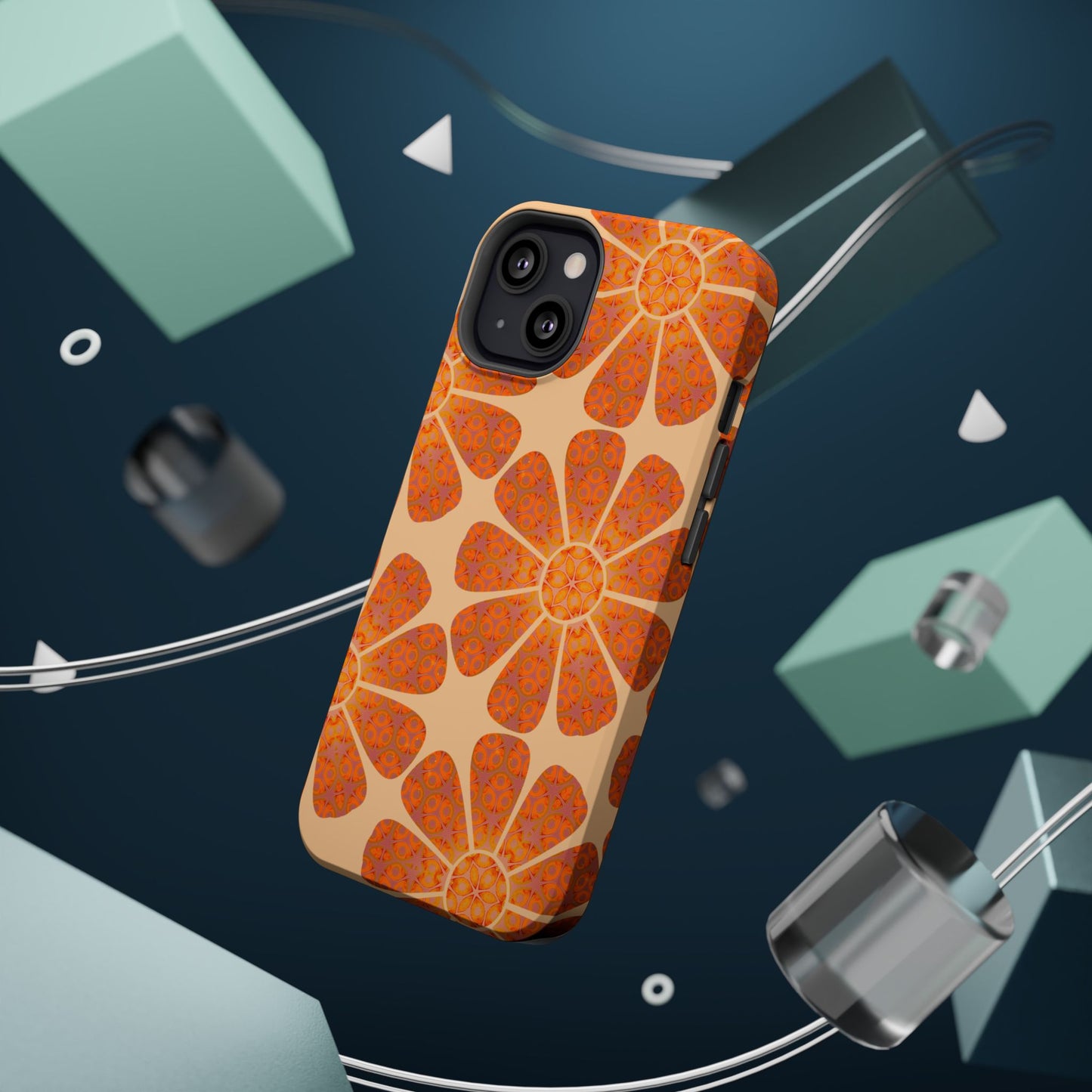 Magnetic iPhone Case - Batik Eyes Flower Pattern