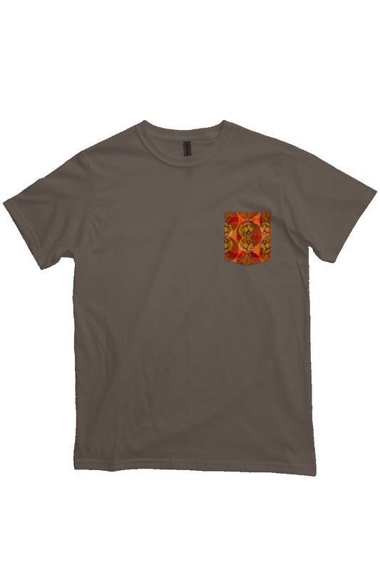 Organic Pocket T-Shirt - Fireburst Skull Pattern