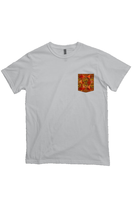 Organic Pocket T-Shirt - Fireburst Skull Pattern