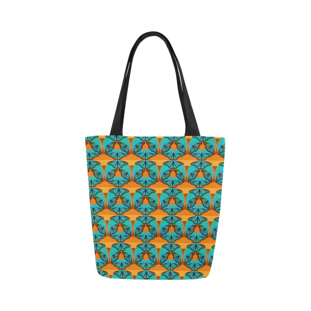 Premium All Print Canvas Tote Bag - Blue Butterfly Donut