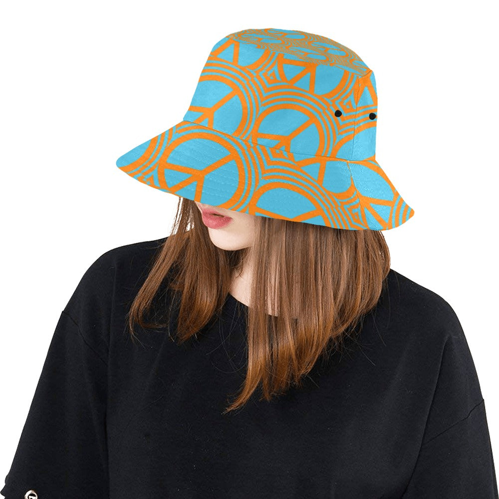 Women's All Over Print Bucket Hat Peace Circles