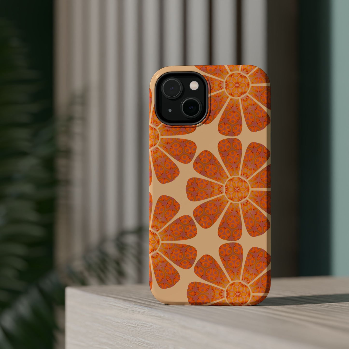 Magnetic iPhone Case - Batik Eyes Flower Pattern