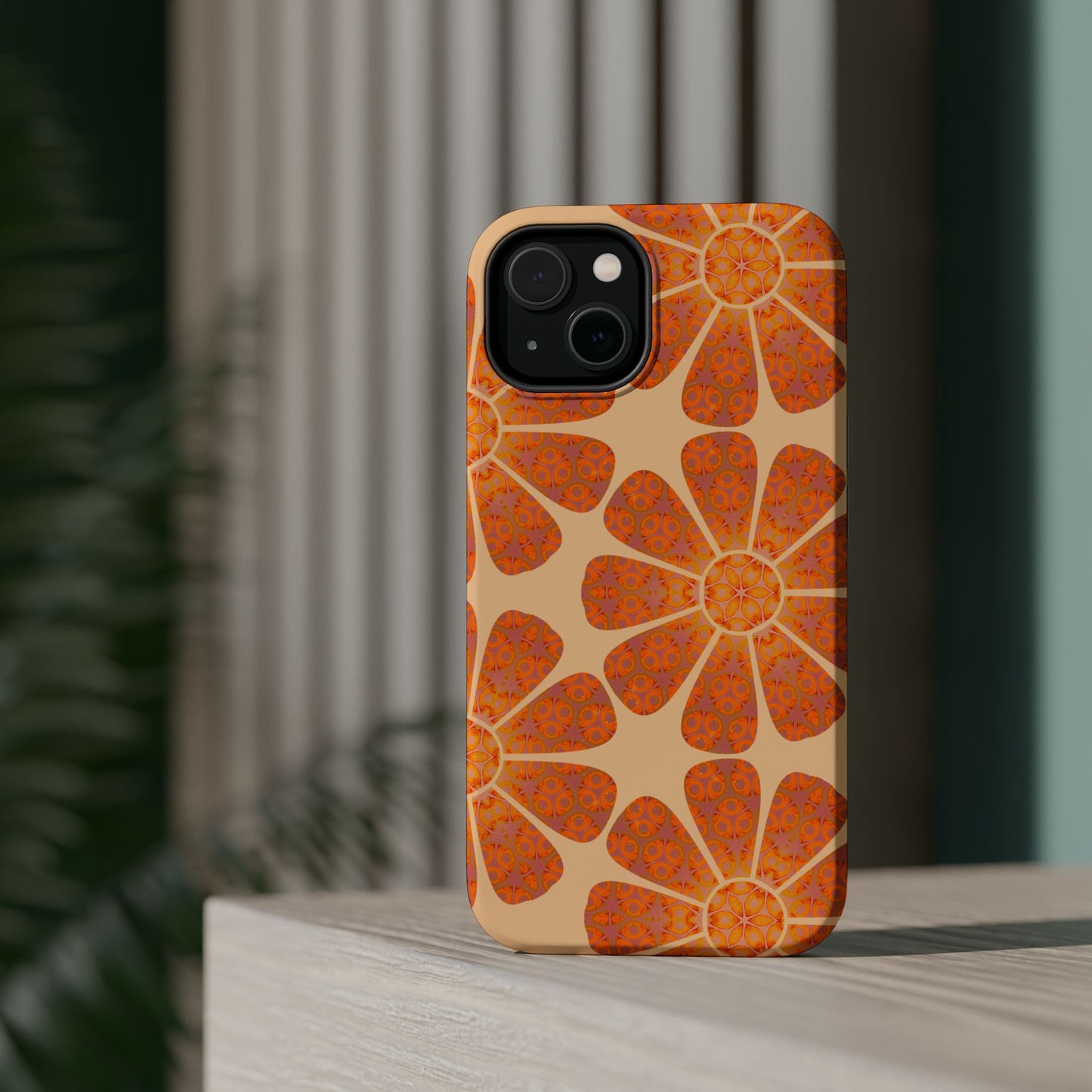 Magnetic iPhone Case - Batik Eyes Flower Pattern