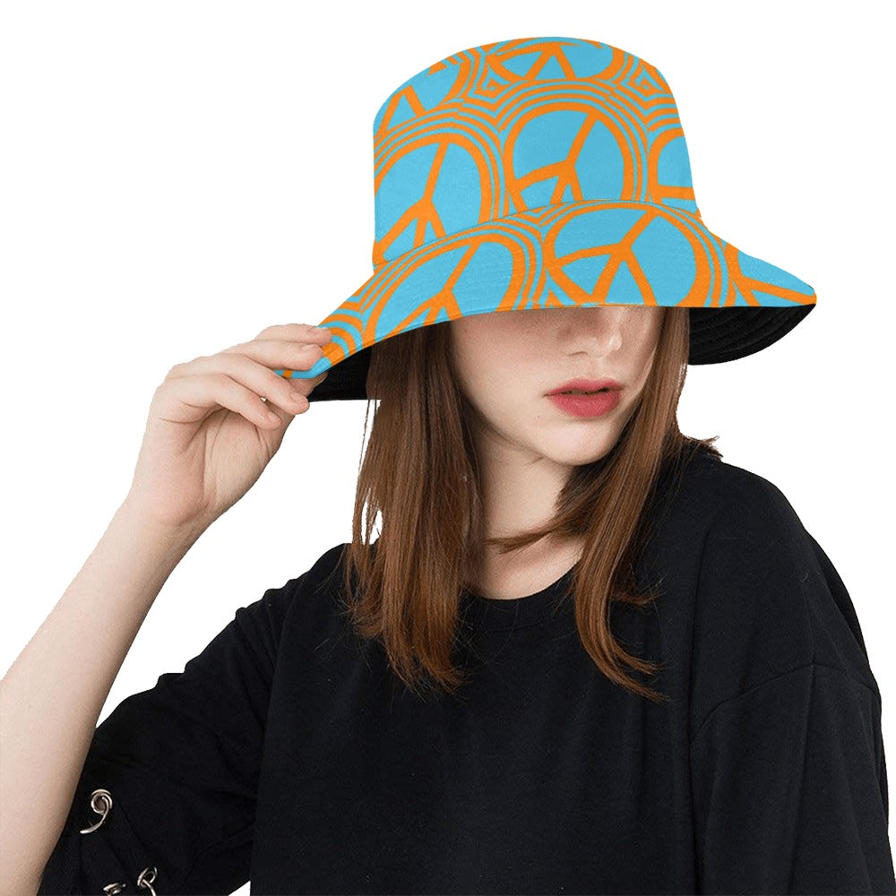 Women's All Over Print Bucket Hat Peace Circles